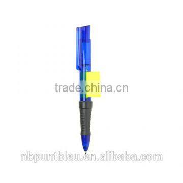 Ballpoint Pens in Plastic Case With Memo Stickers and Rubber Grip