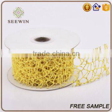 Sheer Polyester Mesh Fabric Flower Packing Decorative Ribbon Trim photo-3