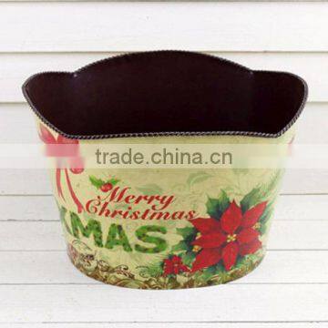 2016 new design paper decal metal 3L bucket for garden wholesale