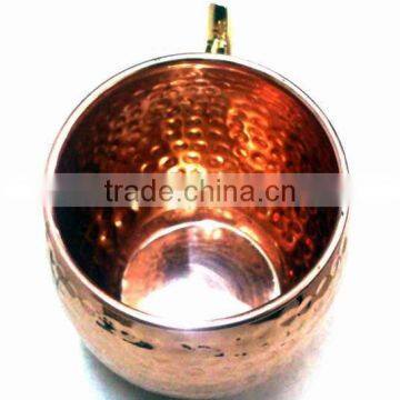 AMAZON HOT SELLINTG BPA FREE & FDA APPROVED 16 OZ 100% COPPER HAMMERED BARREL MUG WITH ZIGZAG BRASS HANDLE photo-4