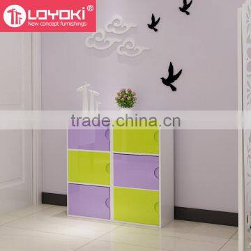 Colorful DIY Assembly Wood Cabinet Wooden Cube Storage Home Furniture Storage Boxes Cabinet photo-3