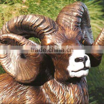 Garden Decor Bronze Casting Big Horn Sheep Upon Rock Statue for Hot Sale photo-2