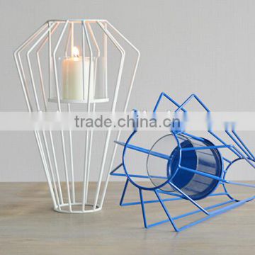 wholesale metal wire candle holder shelf rack