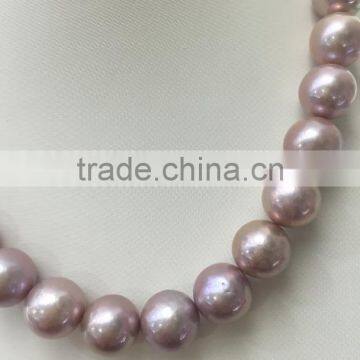 Wholesale 11-12 mm Purple Round Freshwater Loose Pearl Jewelry Necklace photo-4