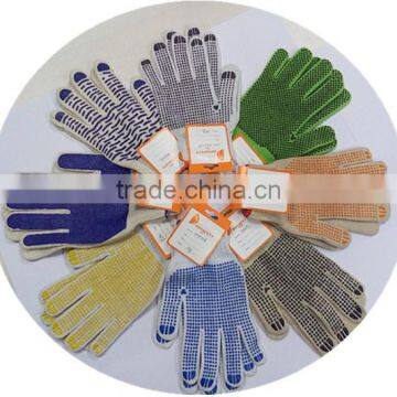 DDsafety Hot Sale Orange Cotton Polyester Knitted Gloves With PVC Both Sides photo-4