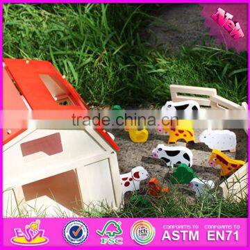 2017 Hot Sale Funny Children Wooden Toy Farm Animals W06A156-S photo-5