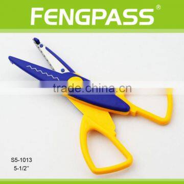 S5-1013 5.5 Inch 2Cr13 Stainless Steel Blade With Colorful Plastic Handle Shape Cutting Scissors photo-2