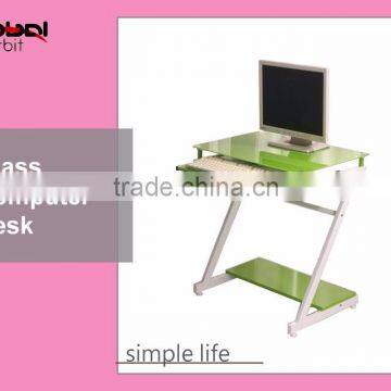 Laptop Table With Keyboard Storage Colorful Tempered Glass Computer Desk Table photo-4