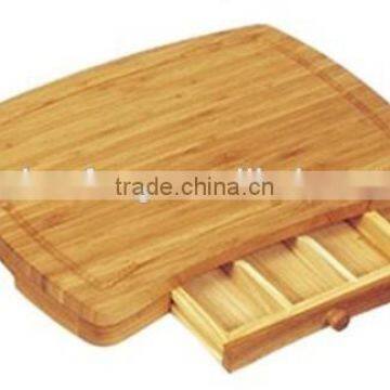 2016 bamboo chopping board with drawer