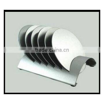 Stainless Steel Coaster 10cm Round Placemats Heat Insulation Coffee Pads Cup Mats With a Holder photo-6