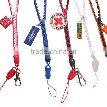 customize special zipper lanyard,fashion zipper lanyard