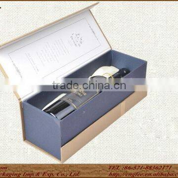 Cheap foldable single bottle cardboard wine pakaging boxes