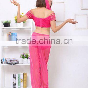 2016 Newest Women's Belly Dancing Sexy Wear With Veil and Hat 4pcs Sexy Underwear