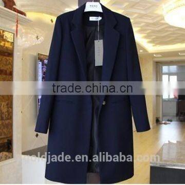 Women's Plus Size Wool Blazer Coat Long One Button Outwear Overcoat Loose Fit Jacket photo-5