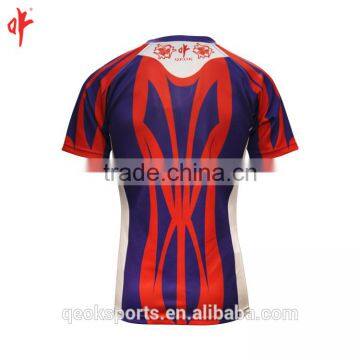 Navy Blue / Red Rugby Jersey Custom Made Sublimation Rugby Football Shirt photo-3