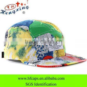 Fashion 5 Panel Hat no Minimum Custom Colorful 5 Panel Flat Brim Hat