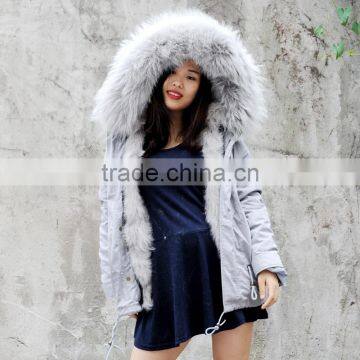 CX-G-P-05R Fashion Outwear Apparel Winter Real Fur Woman Coat Parka