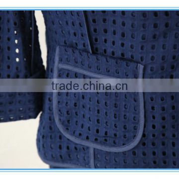 Organic 100% Cotton Eyelet Embroidery Business Suits Lady Church Suits photo-5