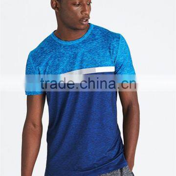 MGOO Sport Wear Dri Fit T Shirts Wholesale Polyester Spandex Color Block T-shirts For Men photo-4