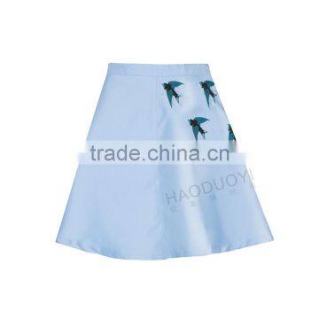 MGOO 2016 New Design Fashion Skirts For Women Blue Block Print A Line Skirt For Dance Pattern 15144B177 photo-5