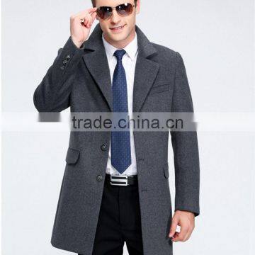 MSW0043 Wholesale Brand Mens 2016 New Winter Men's Wool Fashion Windbreaker Suit Collar Long Coat.