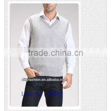 knitwear spring white cashmere vest waistcoat for men