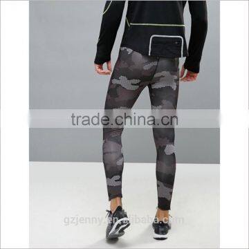 Factory Price Wholesale Men SPORT Running Tights In Black Camo photo-3