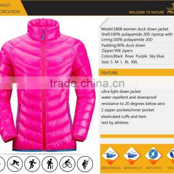 High Quality Women Winter Outdoor Jacket Light Thin Down Duck Feather Jacket photo-4