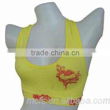 Flower Yellow Bra Top Wireless Girls Underwear Tube Bra Seamless Sexy Bra Lingerie photo-2