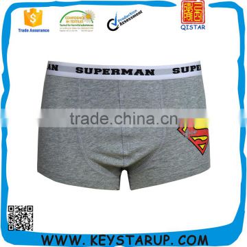 Superman Pattern Boxers Grey Solid Underwear for Male