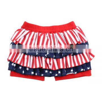 2017 Summer Children 4th of July Ruffle Shorts Cheap Kids Girls Cotton girl shorts