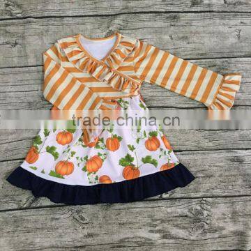 New model girl dress designer western-style pumpkin printing fashion dress