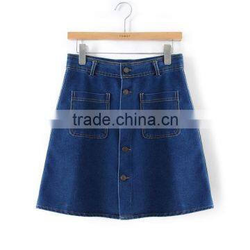 2016 Latest Fashion OEM women demin jeans skirt for ladies wholesale