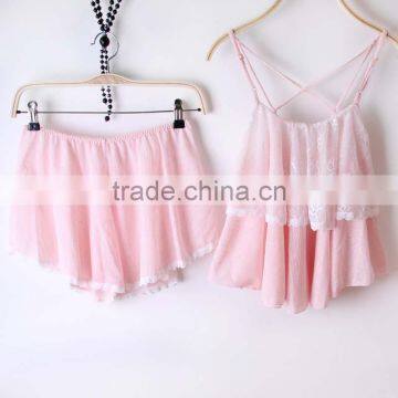 Ms nightgown manufacturers selling summer strap woven cotton pajamas