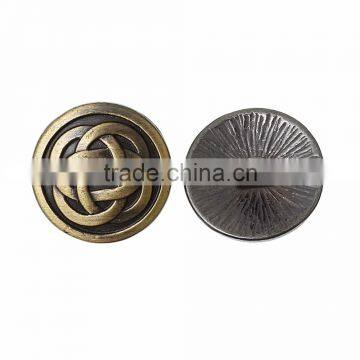 Custom Round Antique Bronze Chinese Knot Pattern Carved Sewing Metal Buttons photo-3