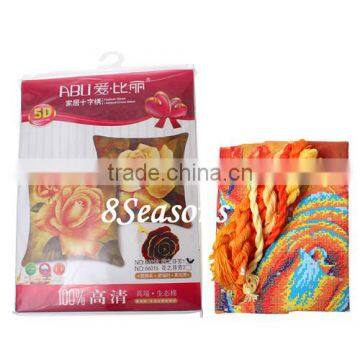 Hot Fashion Multicolor Flower Pattern Square Throw Pillow Cotton Beautiful Needlework Cross Stitch photo-3