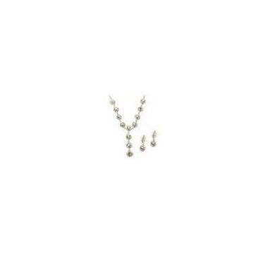 Crystal, Rhinestone bridal party jewelry Silver plated necklace earring sets for women