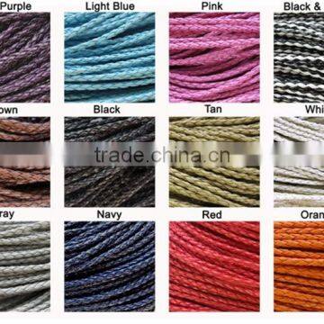 3mm Braided Faux Leather Cord DIY Jewelry for Necklace Bracelet Sold By The Yard