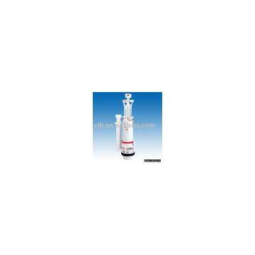 Toilet tank fittings  - interruptible single flush valve