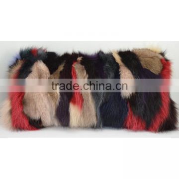 YR914 Hot Sale Multi-Color Fox Scrap Fur Cushion/Genuine Fur Home Style