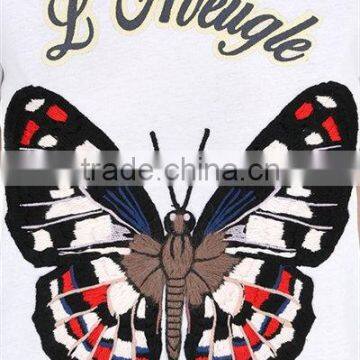 Women 100% Cotton Short Sleeve Slim Fit T-shirt With Butterfly Printing photo-2