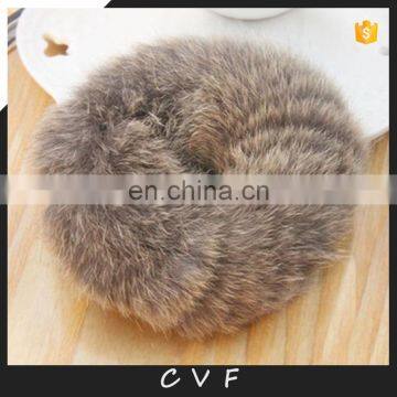 High quality handmade girl fur hairband real rabbit fur hair ring wholesale