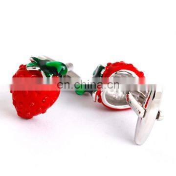 Novelty Cufflinks Red Strawberry Fruit Cufflinks photo-4