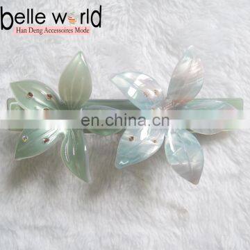 Acetate Fashion double flower hair Clip Hair Barrettes for Women