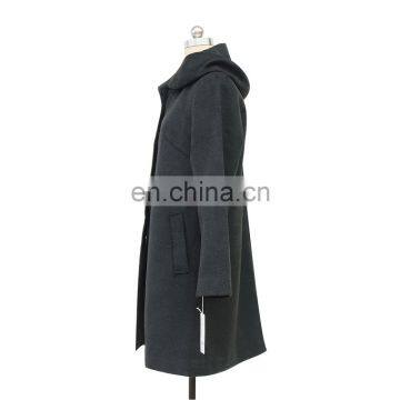 Women Winter Warm Turn-down Collar Long Woolen Trench Coat photo-3