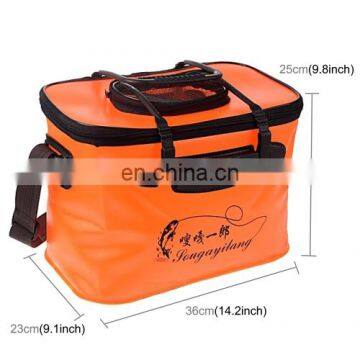 Wholesale Big Size 36*23*25cm Fishing Tackle Boxes,Drop Shipping ABS PVC Fishing Bucket Water Tank with Hand Should Strap