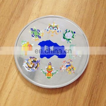 Silver plating custom printed logo metal commemorative coin