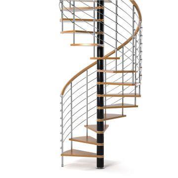 Modern stainless steel glass Spiral Staircase with Stainless Steel Balustrade