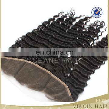 Virgin Brazilian Hair lace frontal in deep wave 120%density 4X4inch,5X5inch lace frontal