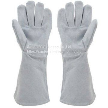 Safe Welding Work Soft Cowhide Leather Gloves For Protecting Hand 1 Pair New